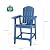 YITAHOME Tall Adirondack Chair Set of 2, Poly Bar Height Balcony Seating, HIPS High Back Outdoor Chairs, Bar Stools Lifeguard Chair for Balcony Deck Pool Patio, Navy Blue