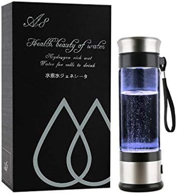 Hydrogen Water Bottle Portable Hydrogen Water Ionized Water Generator Anti Aging Antioxidant Glass Bottle 350ml Rechargeable Outdoor/Home