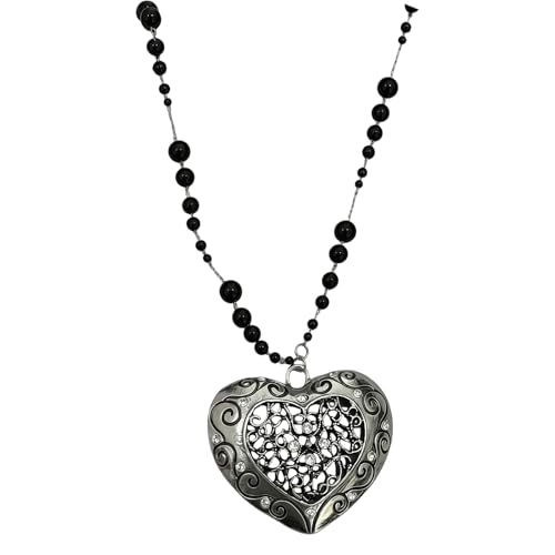 Collar retro de corazón para lucir con jerséis en tus tardes de otoño