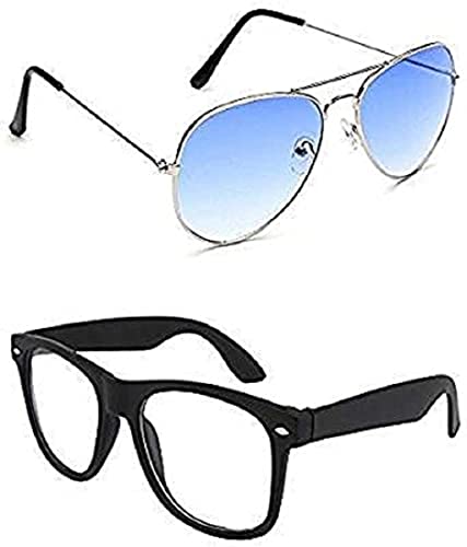 Image of UV-Protected Unisex Wayfarer And Aviator Combo Pack Of 2 Sunglasses