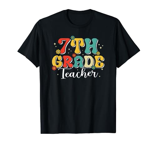 7th Grade Teacher First Day Of School Groovy Back To School Camiseta