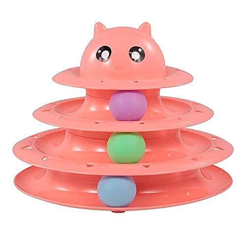 Pet Guard Interactive Tower of Tracks Plastic 3 Layers Pet Game Entertainment Circular Turntable Toy with Colorful Balls for Cats & Kittens (B09CPYRBRQ) Amazon Price History, Amazon Price Tracker