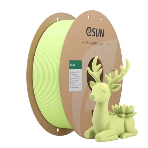 Image of eSUN PLA Plus Filament 1.75mm 1KG, 3D Printer Filament Dimensional Accuracy + /- 0.03mm, PLA+ 1kg Cardboard Spool(2.2lbs) 3D Printing Filament, Mustard Green