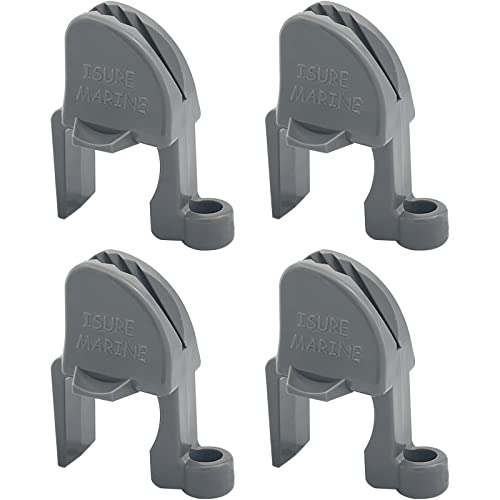 ISURE MARINE 4 Pcs Boat Fender Clips Boat Quick Adjust Pontoon Boat Square Rail Fender Cleats/Clips/Hanger for Bumpers