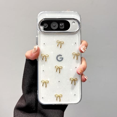 Coque Google Pixel 9 Pro XL claire transparente étui brillant nœud 3D - 8