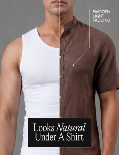 Image of DAMENSCH Form Physiq Padded Chest Vest for Men Muscle Enhancer Innerwear Sculpted Body Shaper Vest Removable Foam Inserts Slim Fit Confidence Wear