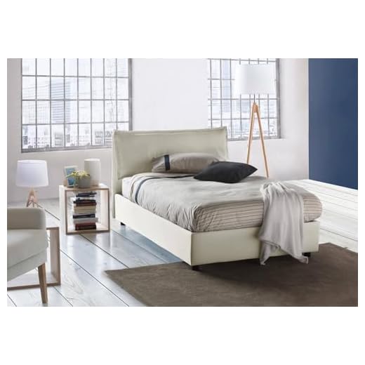 Talamo Italia - Letto piazza e mezza Desirée, Letto contenitore con rivestimento in tessuto, 100% Made in Italy, Apertura frontale, con materasso Cm 120x190 incluso, Tortora