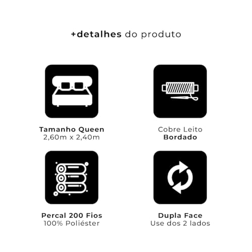 Cobre Leito Queen 400 Fios (Cinza Pastilhado, Queen 3 peças)