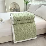 Manta de forro polar coral de 150 x 200 cm de grosor, perfecta para la oficina y el hogar, 150 x 200 cm, ideal para la oficina y el hogar, tamaño generoso (verde menta, 150 x 200 cm)