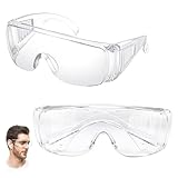 Schutzbrille Arbeitsschutzbrille,2 PCS Schutzbrille für Brillenträger mit Antibeschlag Bruchsicher Kratzfeste Arbeitsschutzbrille als Überbrille Bügel für Baustelle Labor Werkstatt Fahrradfahren