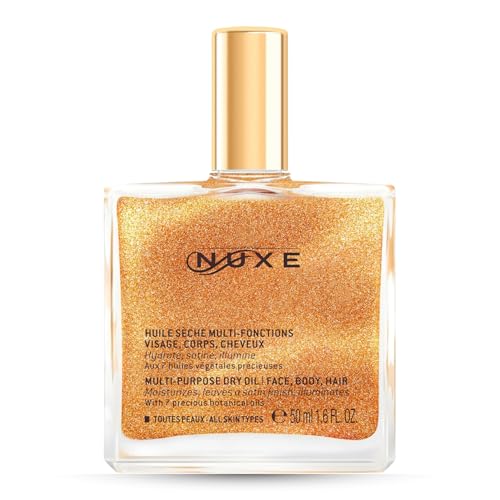 Prodigious Shimmering Dry Oil for Face, Body & Hair, Golden Glow Multi-Purpose Moisturising Oil with Cosmetic Spatula, Non-Greasy Satin Finish, Suitable for All Skin Types, 50ml