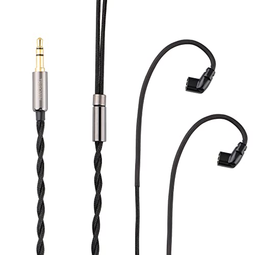 Image of Linsoul Tripowin Zombur in Ear Monitor Cable, 4N High Purity OFC Oxygen Free Cable HiFi Wired IEM Cable, Cotton Yarn Outer Layer, 3.5mm Audio Jack for Musician Audiophile(Without Mic, Recessed 2pin)