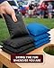 Play Platoon Weather Resistant Cornhole Bags - Set of 8 Regulation Corn Hole Bean Bags - Blue & Black - Durable Duck Cloth Corn Hole Bag for Tossing Game, Includes Tote Bag