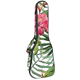 Housse de ukulélé soprano blanche tropicale pour ukulélé ténor avec sangles réglables et sac rembourré imperméable - Les Beatles, Paul McCartney, John Lennon, RIngo Starr, George Harrison