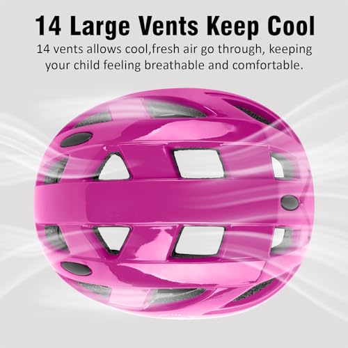 Atphfety Kids Bike Helmet,2 Sizes Adjustable for Youth Child Boys & Girls Ages 3-5-8-14,Ventilation and Multi-Sport for Bicycle Scooter Skate