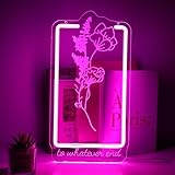 To Whatever End' Throne of Glass Inspired Neon Sign - Epic Rose & Quote LED Art (14.2'×7.4') (Throne of glass)