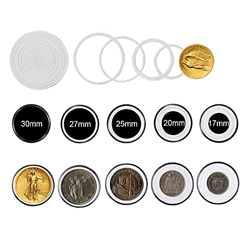 Xyzsundy 100 Pieces 30Mm Coin Capsule,5 Sizes Protect Gasket, Coin Holder Case With Storage Organizer Box For Coins Collector Coin Collection Supplies #TOP1