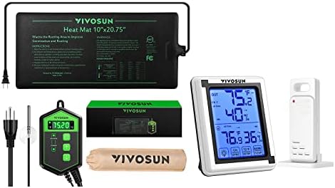 vivosun heat mat and digital thermostat combo – What You Need to Know 7 VIVOSUN 10"x20.75" Seedling Heat Mat and Digital Thermostat Combo Set MET Standard & Digital Hygrometer Indoor Outdoor Thermometer Humidity Monitor