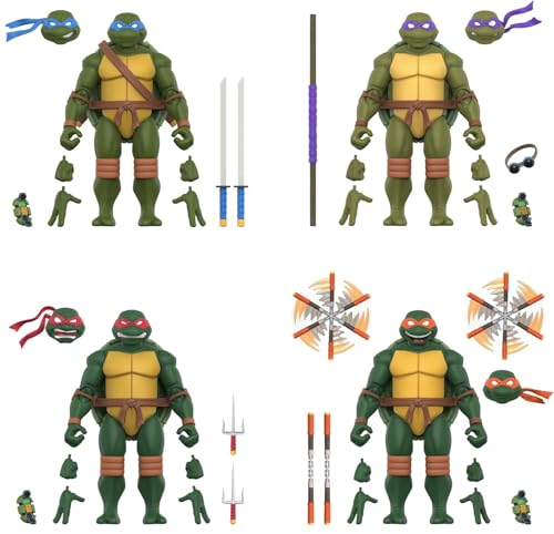 Image of Super7 Teenage Mutant Ninja Turtles ULTIMATES! Wave 12 Bundle - Michelangelo, Leonardo, Donatello and Raphael Action Figure