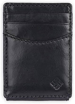 Columbia Men's Leather Front Pocket Wallet Card Holder for Travel