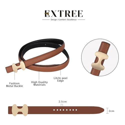 Image of Aurolran Women's Leather Belt with Buckle - Ideal for Dresses, Jeans, and Coats