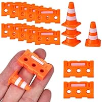 MAGICLULU 24 Stück Mini Verkehrskegel Mini Verkehrsschilder Miniatur Szene Straßensperrenkegel Verkehrsschildmodelle Kinder Pädagogisch Wertvolle Kognitive Verkehrsschildmodelle Für