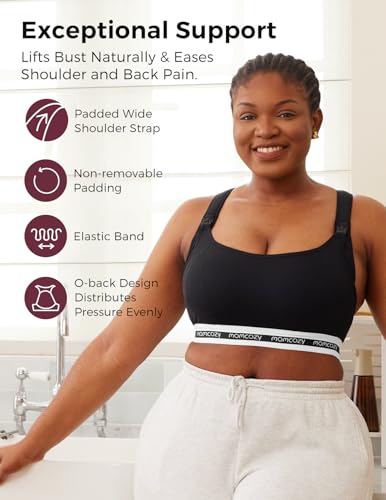 Momcozy Nursing Bras for Breastfeeding, FB011 Low-Impact Nursing Sports Bra Support Maternity Pregnancy Padded Wireless Bra2