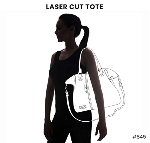 CHALA Laser Cut Crossbody Shoulder bag Tote Bag Faux Leather Brown2