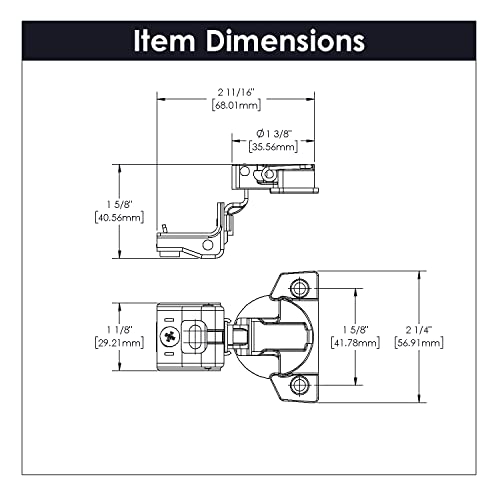 Hickory Hardware P5129-14 Hinge Concealed Face Frame, Polished Nickel #TOP4