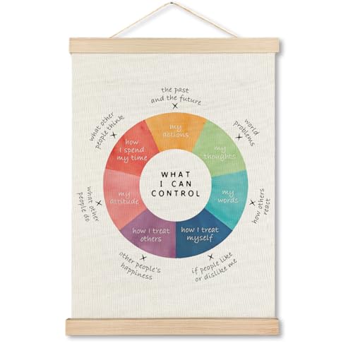 MHJFERGV What I Can Control Poster, Mental Health Wall Art, Therapy Motivational Canvas Wall Decor for School Therapist Counseling Calming Office Classroom, 12x16 Inches