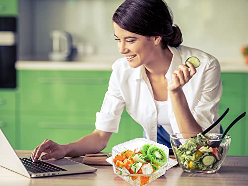 Wanbao 5 X 5 Inch Clear Plastic Take Out Containers,Disposable Clamshell Dessert Container With Lid, 160 Pcs For Salads, Pasta, Sandwiches #TOP6