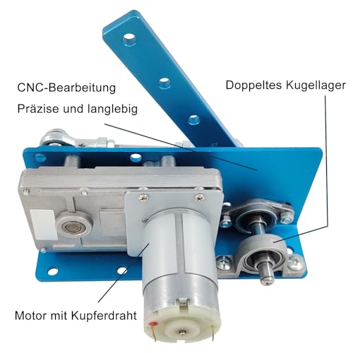 Jvnvlki DIY Design DC 24V 90rpm Hubkolben-Schaukelmotor 20-120 Grad einstellbar mit Drehzahlregler