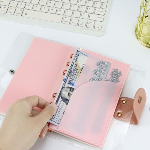 A6 bolsos para fichário sem zíper, rosa Koqye 10 peças de envelopes de orçamento de plástico sem zip