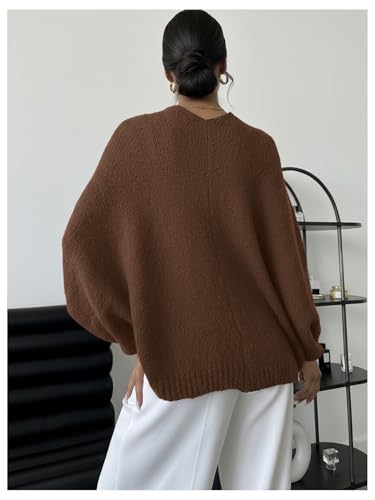 Image of GORGLITTER Women's Wrap Bat Wing Tops Cropped Light Weight Sweater Oversized V Neck Pullover Knit Top Fall Outfits 2026