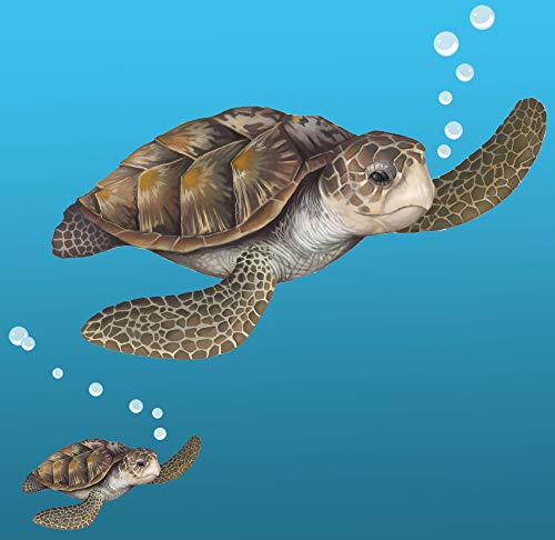 Vinilo decorativo tortuga marina para pared 14x11 in miniatura 2