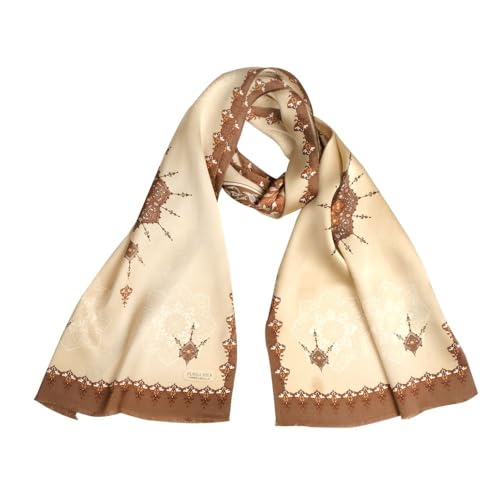 100% Mulberry Silk Scarf for Women, Silk Hair Scarf, Silk Head Scarf, Turkish Mozaic Printed Long 14