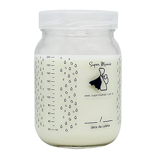Kit 6 Potes Vidro Armazenar Leite Materno Decorados 360 Graduação 200ml