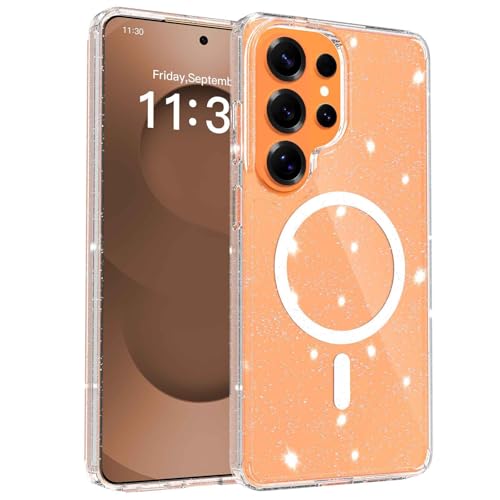 Coque Samsung S26 Ultra orange transparente fine avec protection magnétique