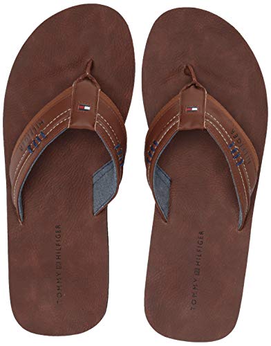 Tommy Hilfiger Men's Dozer Flip-Flop Cognac 10 Medium US