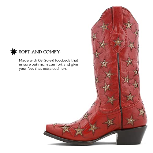 BLACK STAR Marfa Boots - Women's Inlay Western Boots Handcrafted with Full-Grain Leather Upper with 12"" Shaft, Snip Toe Profile, CellSole Footbed,and Soft Leather Lining2