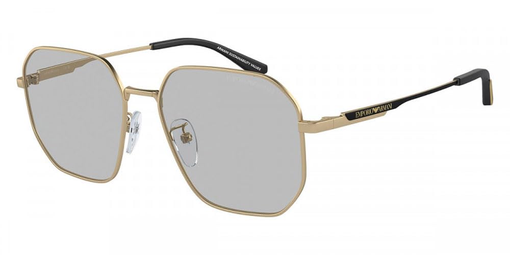 Emporio Armani EA2154D 300287 57MM Matte Pale Gold/Light Grey Pilot Sunglasses for Men + Bundle with Accessory Eyewear Kit