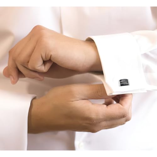 Image of Cufflinks for Men Classic Wedding Business Shirt Cuff Links Set Gifts with Box