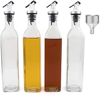 FARI Olive Oil Dispenser Bottle - 500ml/17Oz Glass Cooking Oil and Vinegar Cruet