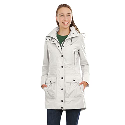 Knuffelwuff Damen Übergangsjacke - Leichte wasserdichte Jacke Lexington Größe: XXL - 44 Beige - Atmungsaktive Regenjacke mit extra vielen Taschen für Outdoor, Wandern, Reisen, Gassi gehen