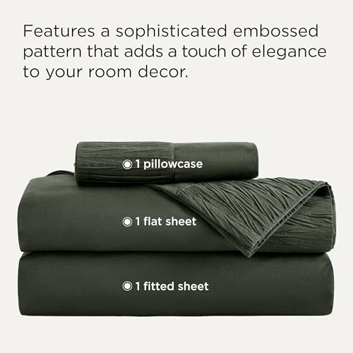 Image of Bedsure Twin XL Sheets Dorm Bedding - 3 Pieces Soft Extra Long Twin Sheets, Breathable & Cooling Bed Sheets Set, Oeko Tex, Easy Care Microfiber for Women, Men, Olive Green