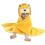 ZoopurrPets Baby Boys' or Baby Girls' Hooded Animal Blanket; Super Soft, Huggable Plush Hoodie Blanket (King of Jungle, Lion)