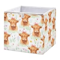 Kutsu Cute Cow Storage Box, Foldable Storage Bins with Handle, Decorative Closet Organizer Boxes for Home