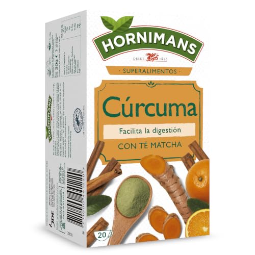 Hornimans Infusión Cúrcuma con Té Matcha | 20 bolsitas | Con Teína