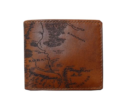 Vintage Handmade Mens Wallet – Genuine Leather Bifold with Map Engraving, Customizable Gift - 7LE