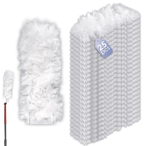 Image of (25 Count) Duster Refills Compatible with Ocedar O-Cedar Flex & Catch Dusters, Disposable Heavy Duty Dust Refills, Multi-Surface Duster Replacement Kit, Dust Removal Brush Heads, Soft microfibers